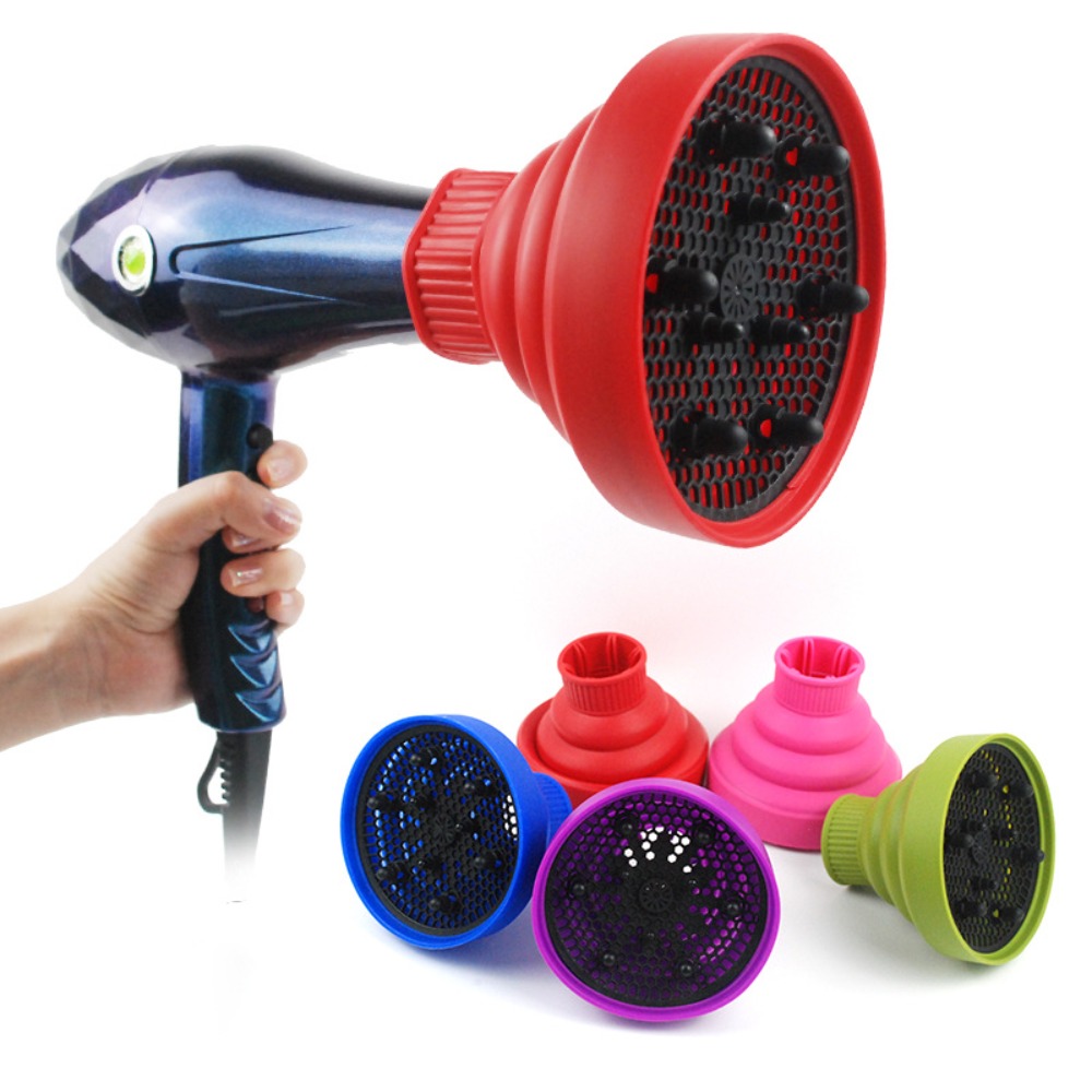 Hair Dryer Diffuser Attachment Universal - 1Pc Silicone Asciugacapelli Diffusore Copertura Pieghevole