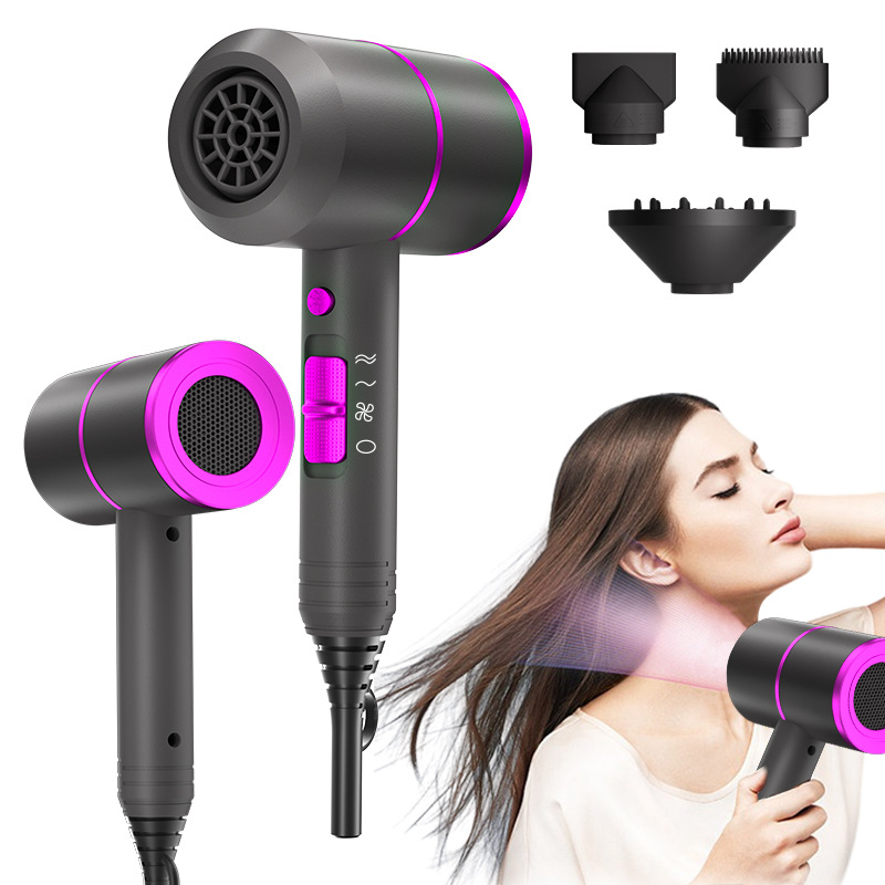 Hair Blow Dryer Low Noise Powerful - VoluVibe Asciugacapelli ionico professionale, potente asciugacapelli