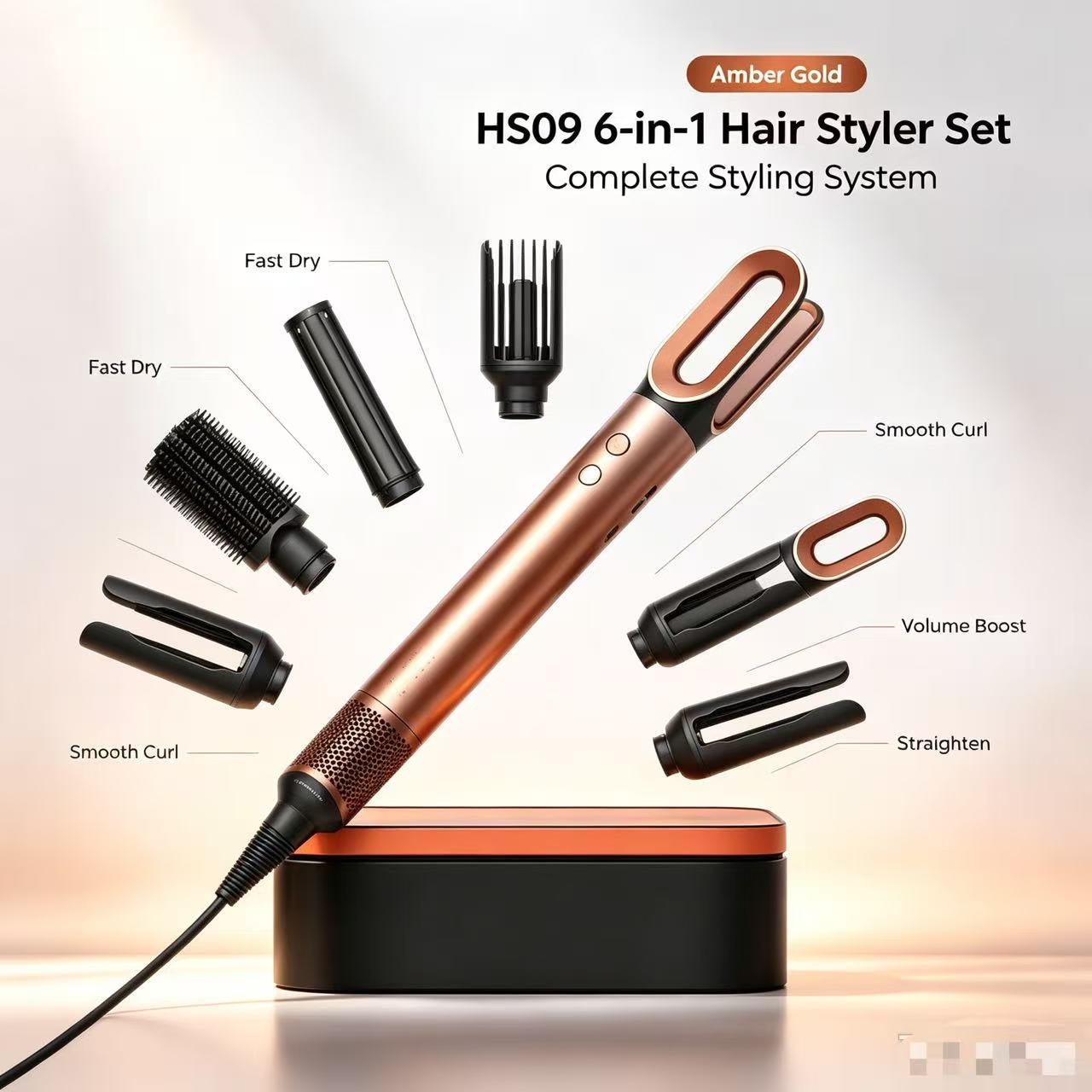 Foldable Travel Hair Dryer Brushless - 2026 HS09 Styler Professionale All-in-One per