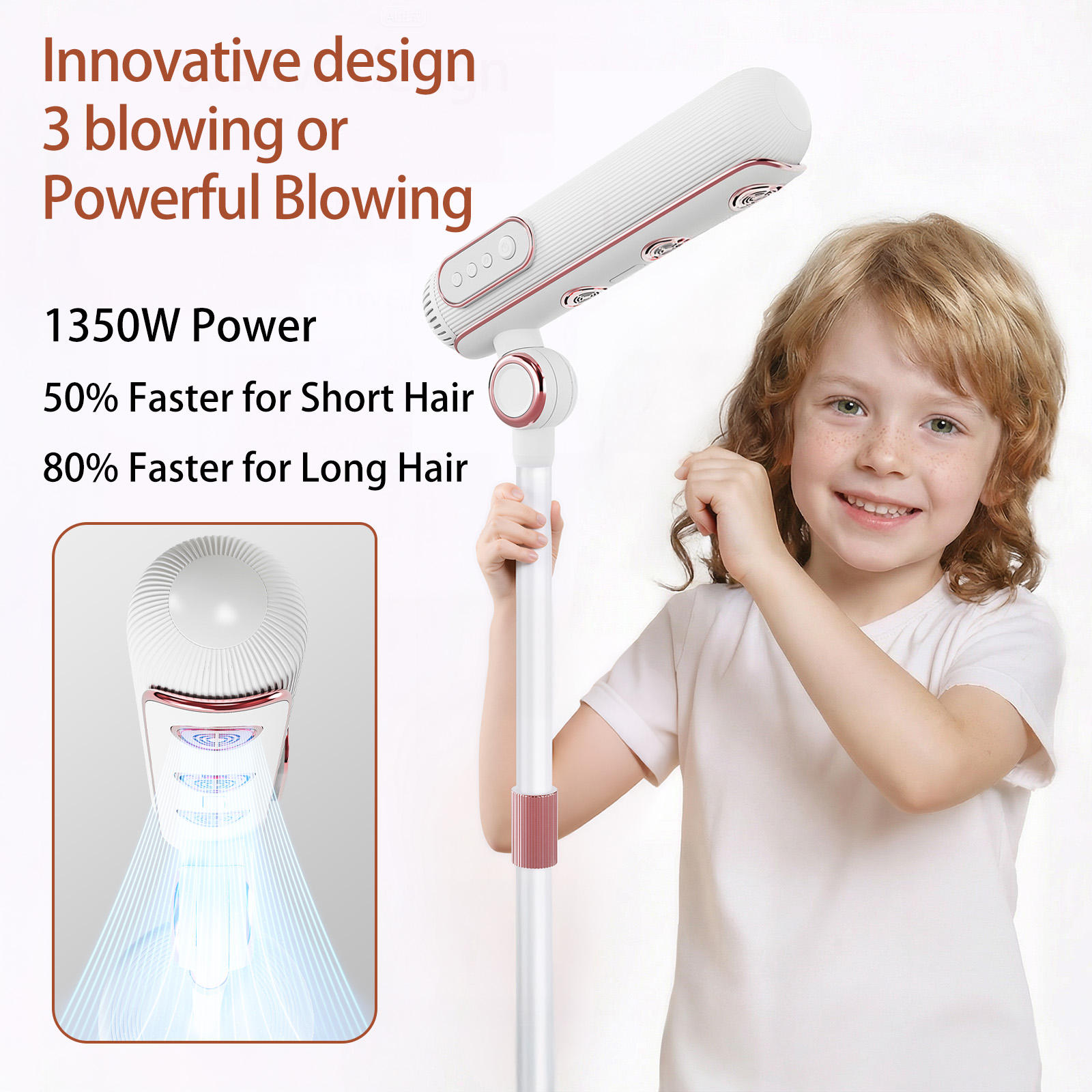 Asciugacapelli a piantana a ma - Hair Dryer Stand Hands Free Floor recensione e prezzo