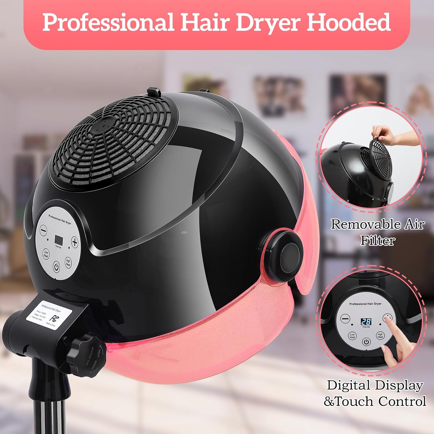 Asciugacapelli Professionale a - Ionic Bonnet Hood Hair Dryer Stand recensione e prezzo